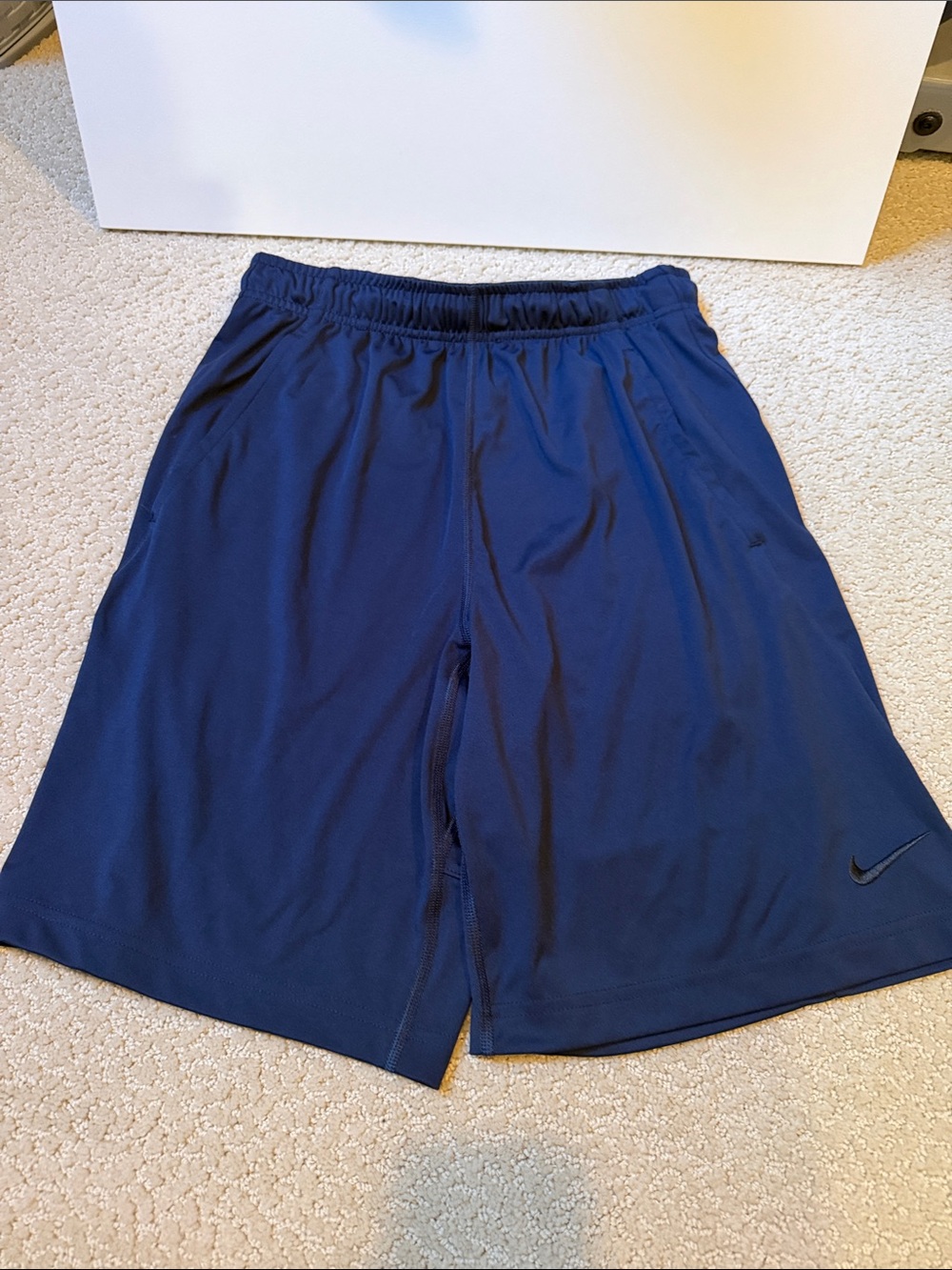 Nike Men's Deep Blue Athletic Shorts with Swoosh
